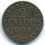 Geneva, 2 centimes, 1839