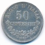 Italy, 50 centesimi, 1863–1867