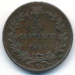 Italy, 5 centesimi, 1861–1867