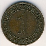 Weimar Republic, 1 rentenpfennig, 1923&ndash;1929