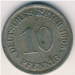 Германия, 10 пфеннигов (1905 г.)