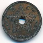 Congo free state, 2 centimes, 1887–1888