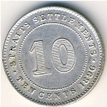 Straits Settlements, 10 cents, 1871&ndash;1901