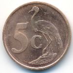 South Africa, 5 cents, 1996–2000