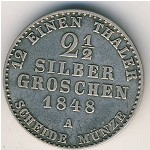 Prussia, 2 1/2 groschen, 1842–1852