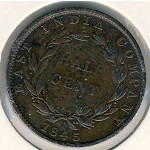 Straits Settlements, 1/2 cent, 1845