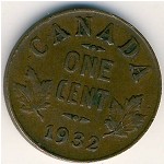 Canada, 1 цент, 1932&ndash;1933