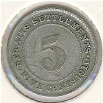 Straits Settlements, 5 cents, 1910