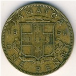 Jamaica, 1 penny, 1950–1952