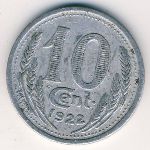Eure-et-Loir, 10 сентим, 1922
