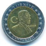 Turkey., 2 euro, 2004