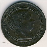 Spain, 2 1/2 centimos, 1867–1868