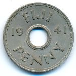 Fiji, 1 penny, 1937–1945