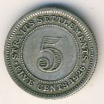 Straits Settlements, 5 cents, 1926&ndash;1935