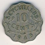 Seychelles, 10 cents, 1939–1944