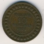 Tunis, 10 centimes, 1891–1893