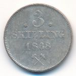 Норвегия, 3 скиллинга (1868 г.)
