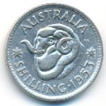 Австралия, 1 шиллинг (1953–1954 г.)