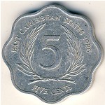 East Caribbean States, 5 cents, 1981&ndash;2000