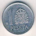 Spain, 1 песета, 1986&ndash;1987