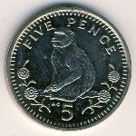 Gibraltar, 5 пенсов, 1989