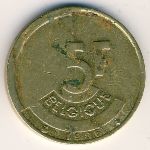 Belgium, 5 франков, 1986