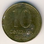 Аргентина, 10 сентаво (2008 г.)
