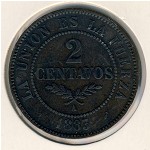 Bolivia, 2 centavos, 1883