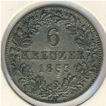 Вюртемберг, 6 крейцеров (1842&ndash;1856 г.)