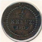 Baden, 1/2 kreuzer, 1809&ndash;1812