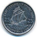 Восточные Карибы, 25 центов (2020 г.)