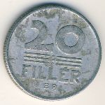 Hungary, 20 филлеров, 1967&ndash;1982