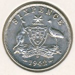 Австралия, 6 пенсов (1938&ndash;1945 г.)