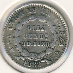 Bolivia, 10 centavos, 1875–1883