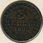 Гессен-Кассель, 3 геллера (1848&ndash;1866 г.)