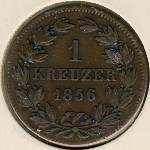Baden, 1 kreuzer, 1856