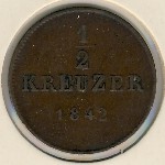 Вюртемберг, 1/2 крейцера (1840&ndash;1856 г.)