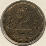 Denmark, 2 ore, 1919&ndash;1923