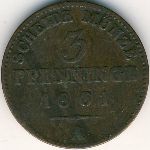Prussia, 3 пфеннинга, 1861