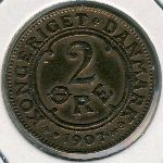 Denmark, 2 ore, 1907&ndash;1912