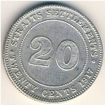 Стрейтс-Сетлментс, 20 центов (1916–1917 г.)