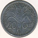 French Indo China, 20 cents, 1945