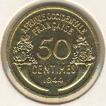 French West Africa, 50 centimes, 1944