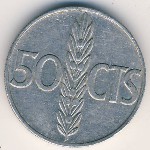 Spain, 50 сентимо, 1966