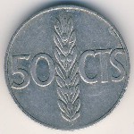 Spain, 50 сентимо, 1966