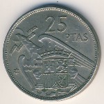 Spain, 25 песет, 1957