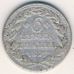 Гессен-Кассель, 1/6 талера (1823&ndash;1831 г.)