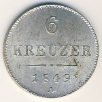 Австрия, 6 крейцеров (1849 г.)