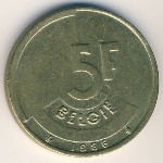 Belgium, 5 франков, 1986&ndash;1993