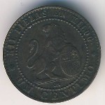 Spain, 1 сентимо, 1870